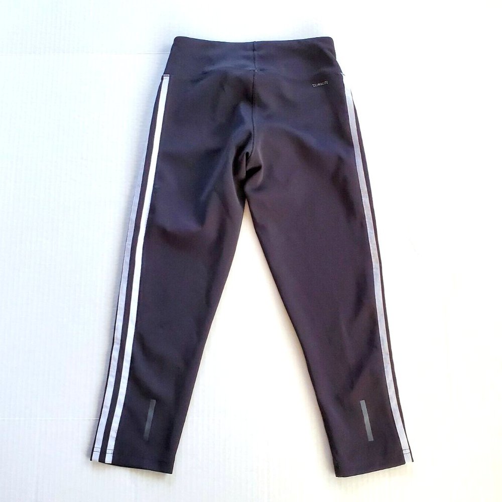 Adidas Climalite Black White 3-Stripe Athletic Yoga Capris Women's Size XS EUC